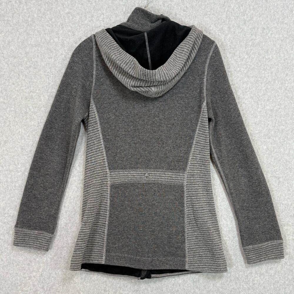 prAna Kari Sweater Jacket Wool Blend Size S Striped Hooded Cozycore Everyday - Picture 12 of 16